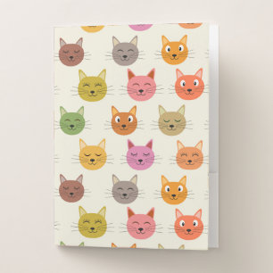 Happy Colorful Funny Cartoon Cats pattern Pocket Folder