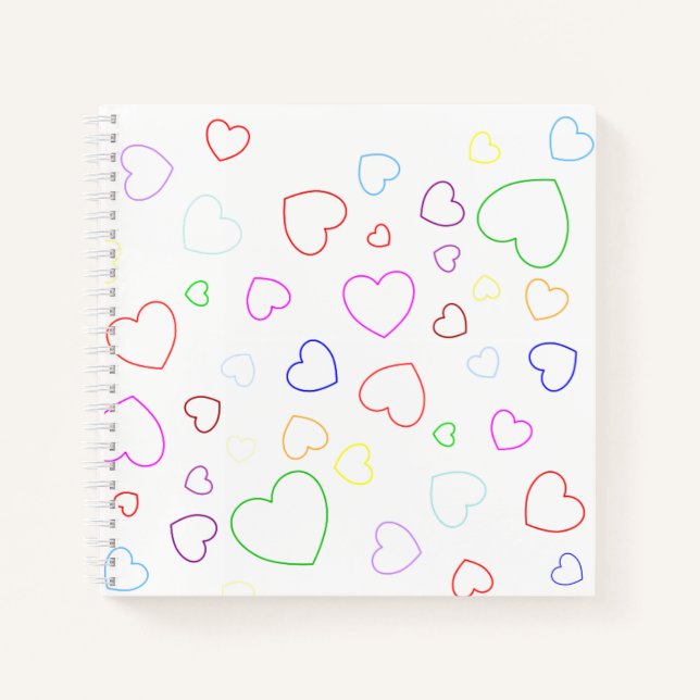 Happy colorful hearts notebook (Front)