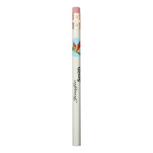 Happy colorful parrot cartoon kids pencil