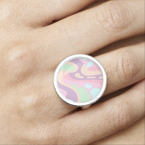 Happy Colorful Pastel Womens Fashion Ring