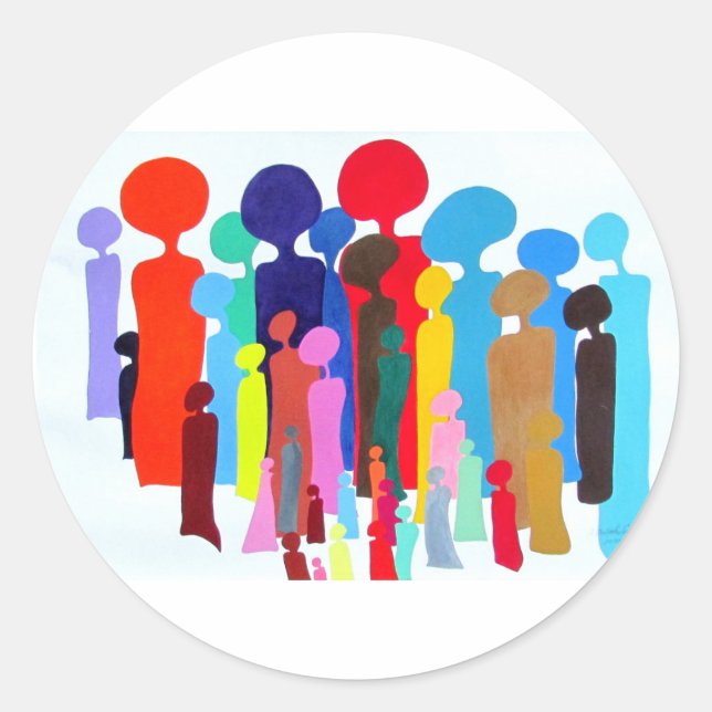 Happy Colorful People Sticker (Front)