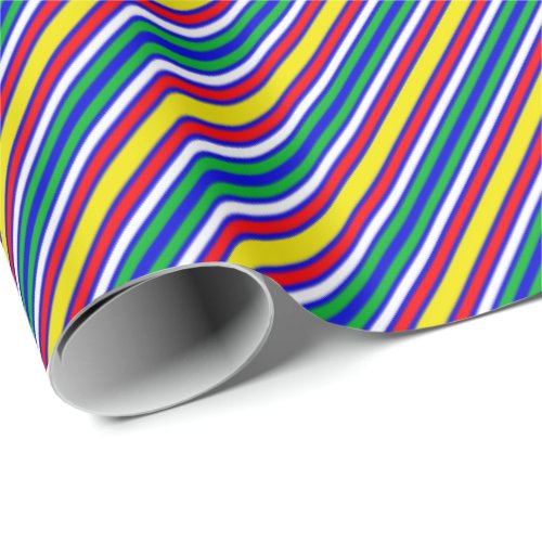 Happy Colorful Stripes Wrapping Paper
