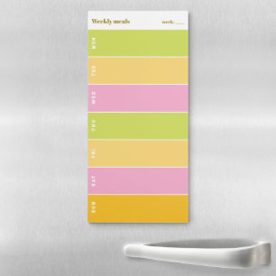 Happy colorful Weekly Meal planner for family Magnetic Notepad