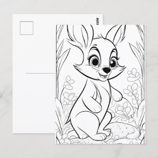 Happy Coloring Page Postcard