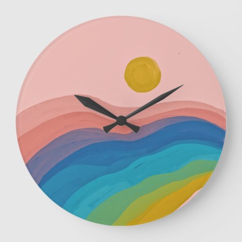 Happy Colors _ Abstract Art Painting Colorful Large Clock