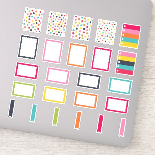Custom Vinyl Stickers 11 Happy Colors | Full Half Box Planner Stickers