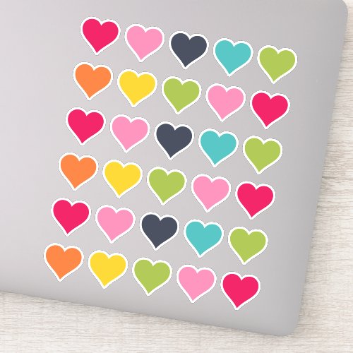 Happy Colors  Heart Planner Stickers