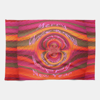 Happy Colors Merry Christmas Happy New Year Desig Kitchen Towel