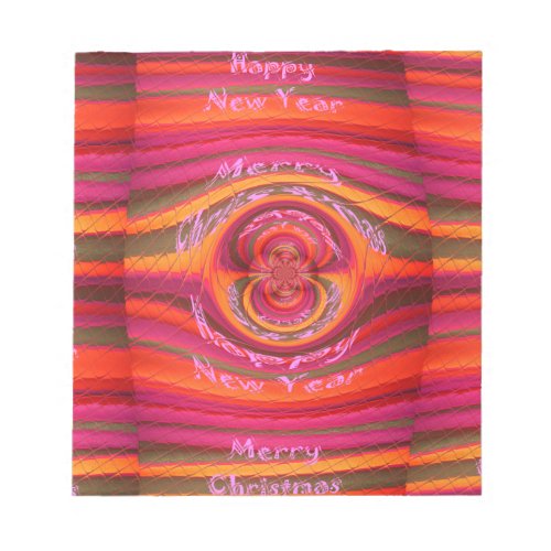 Happy Colors Merry Christmas Happy New Year  Desig Notepad