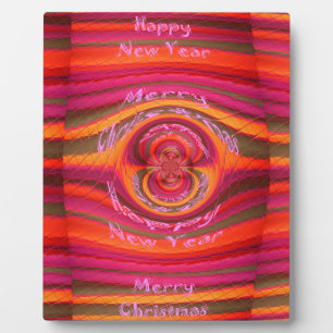 Happy Colors Merry Christmas Happy New Year  Desig Plaque