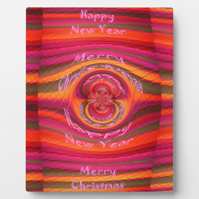 Happy Colors Merry Christmas Happy New Year  Desig Plaque (Front)