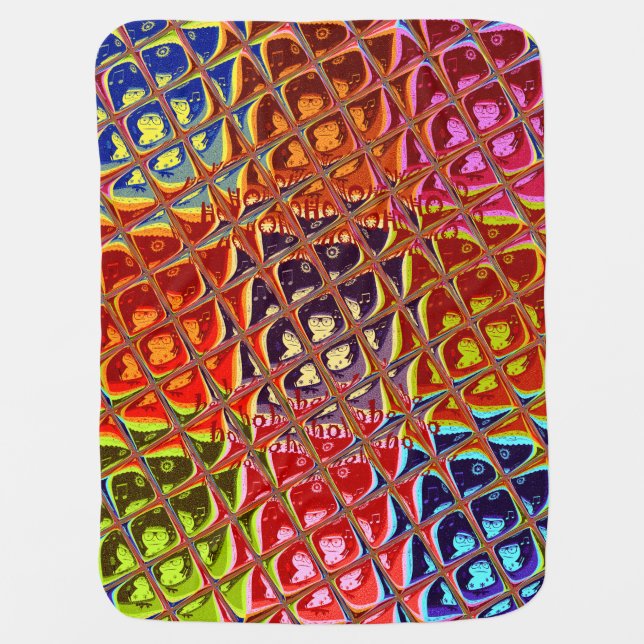 Happy Colors Pattern Personalized Baby Baby Blanket (Front)