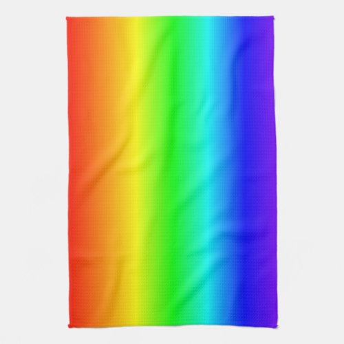 Happy Colors Rainbow Gradient Striped Pattern Kitchen Towel