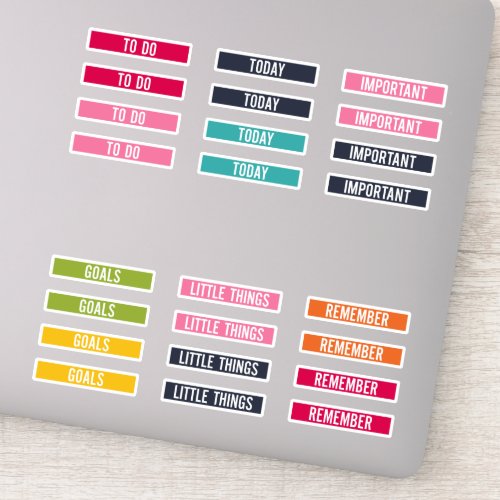 Happy Colors  Reminder To Do Planner Stickers
