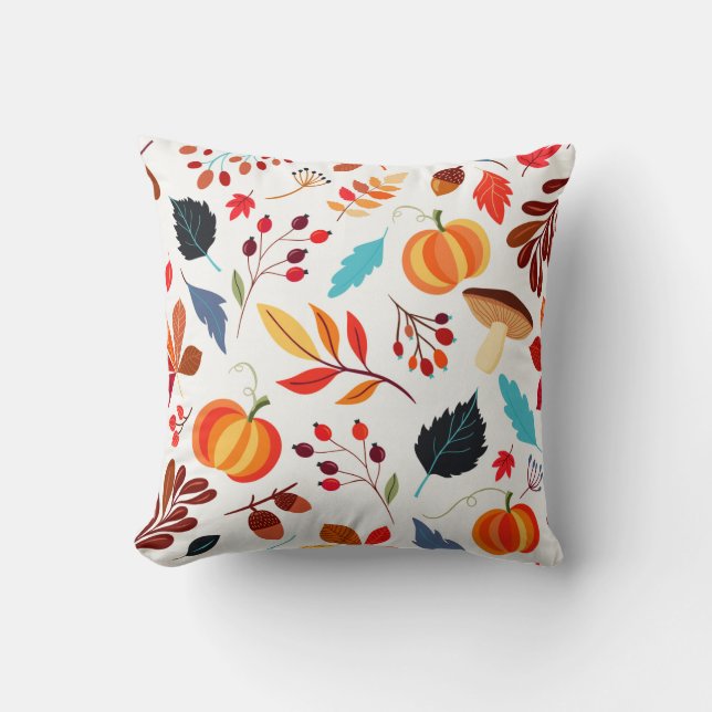 Happy Colors Throw Pillow (Front)