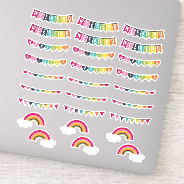 Happy Colors | Weekend Bunting Planner Stickers (Detail)