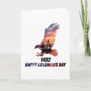 Happy Columbus Day 1492 Holiday Card