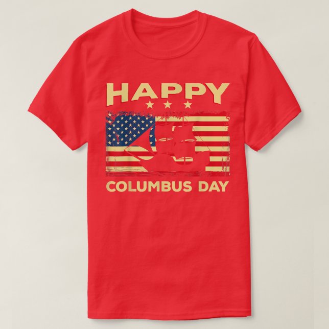 Happy Columbus Day  Discovery Italian Eplorer  T-Shirt (Design Front)