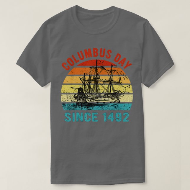 Happy Columbus Day First Italian American Navigato T-Shirt (Design Front)