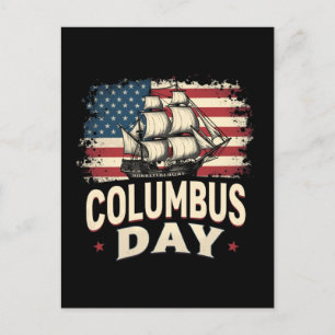 Happy Columbus Day of Exploration and Reflection Holiday Postcard