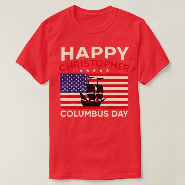 Happy Columbus Day          Vintage  T-Shirt (Design Front)