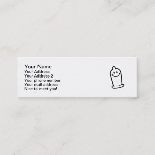 Happy condom face mini business card