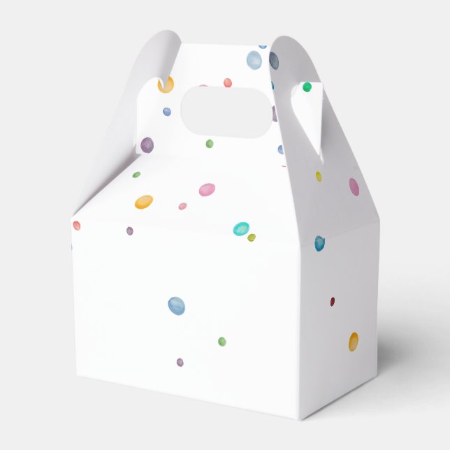 Happy Confetti Dots Favor Boxes (Front Side)