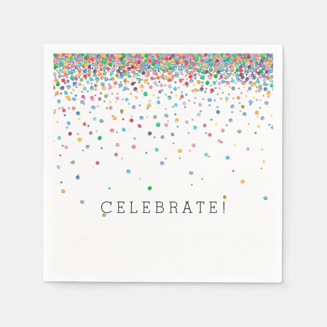 Happy Confetti Dots Paper Napkins (Front)