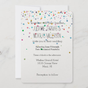 Happy Confetti Dots Wedding Invitation