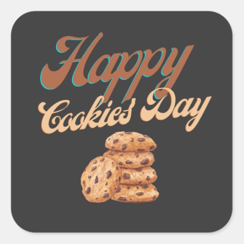 Happy Cookies Day National Cookie Day Square Sticker