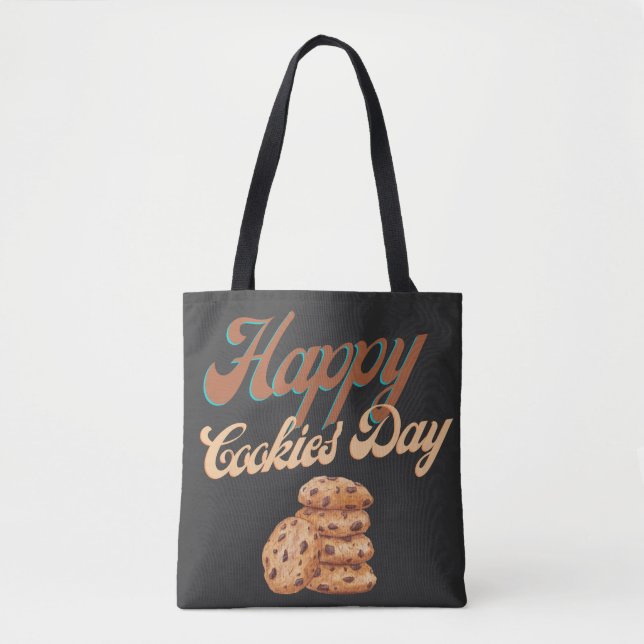 Happy Cookies Day, National Cookie Day Tote Bag (Front)