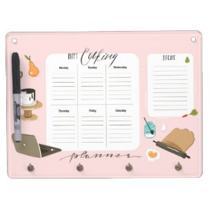 Happy Cooking Weekly Meal Planner Dry Erase Board