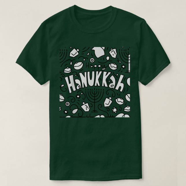 Happy cool Hanukkah Chanukah  2021 holiday charact T-Shirt (Design Front)