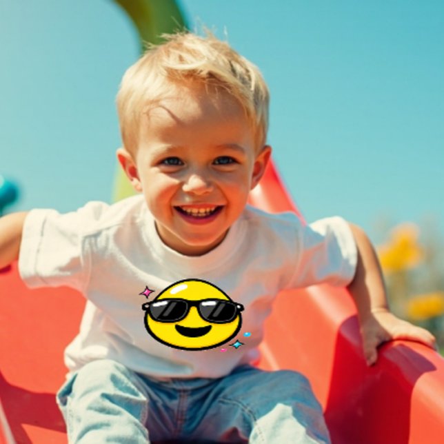 Happy Cool Smiley Face Y2K Toddler T-Shirt (Creator Uploaded)