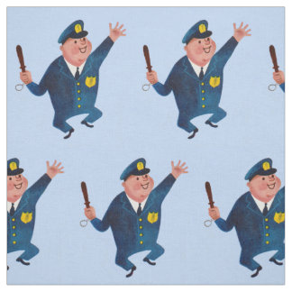 happy cop print fabric