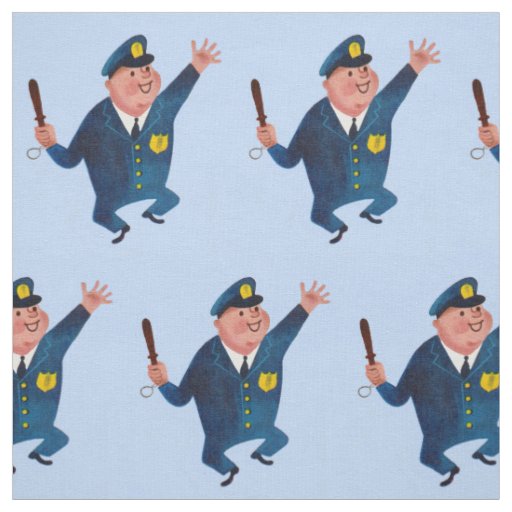 happy cop print fabric