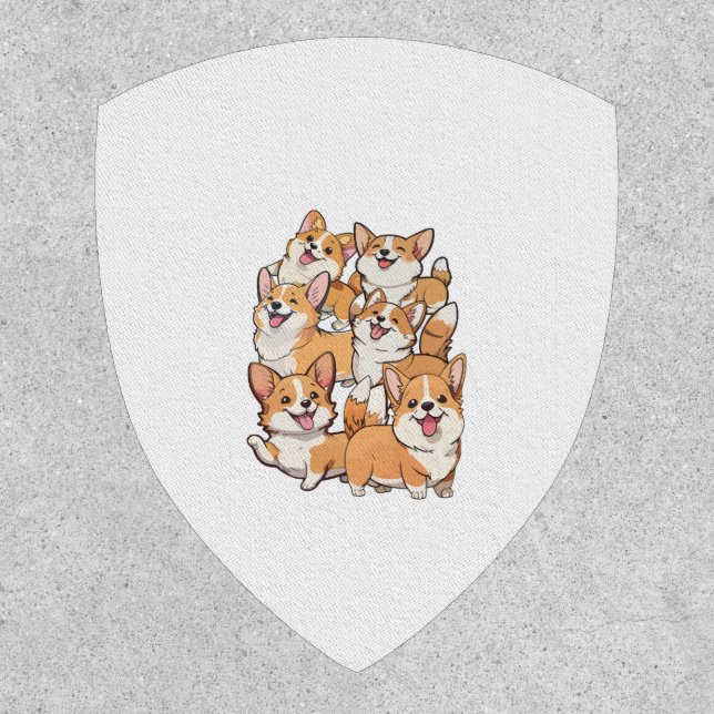 happy Corgi dogs Patch (Front)