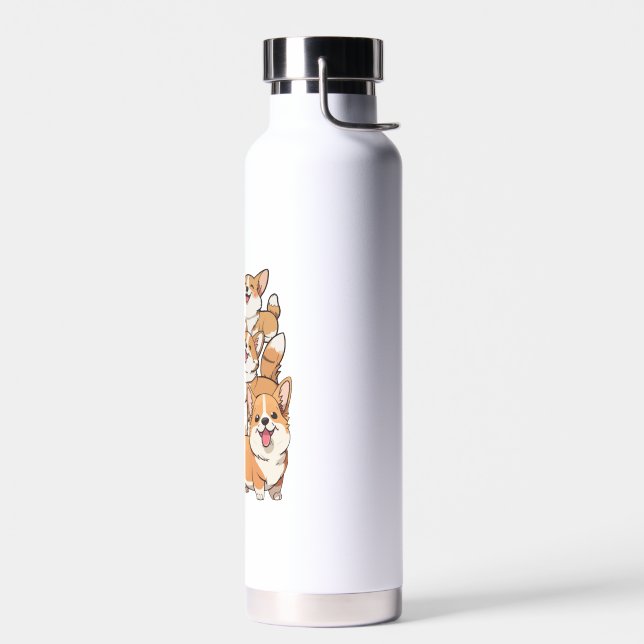 happy Corgi dogs Water Bottle (Left)