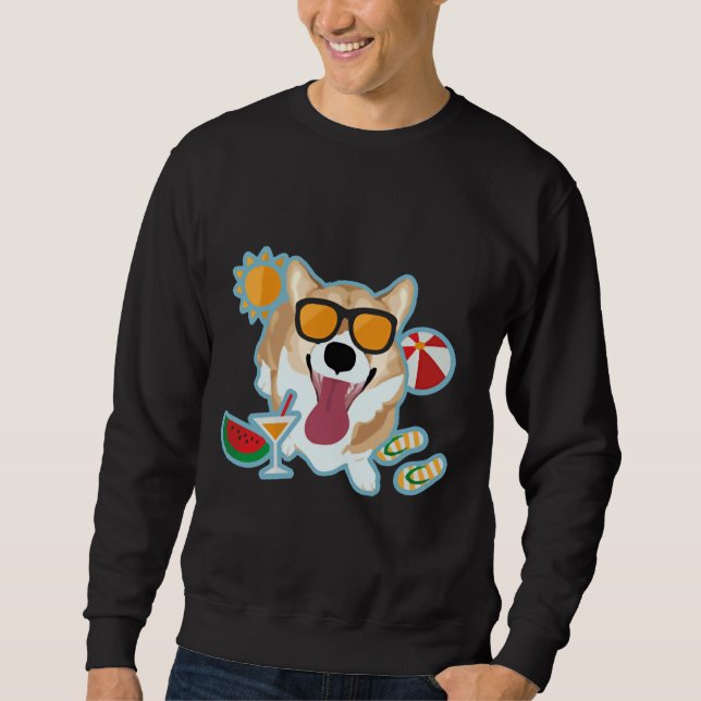 Happy Corgi Summer Sweatshirt (Front)
