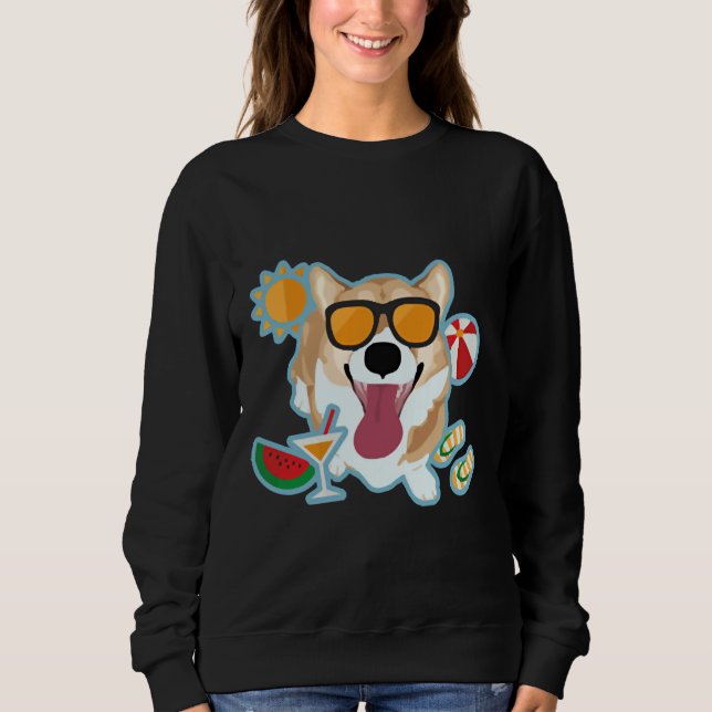 Happy Corgi Summer Sweatshirt (Front)