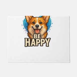 Happy Corgi with Colorful Heart- Dog lover design Doormat