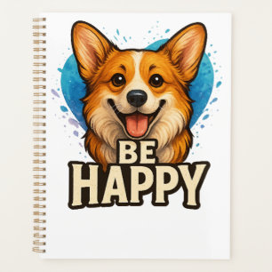 Happy Corgi with Colorful Heart- Dog lover design Planner