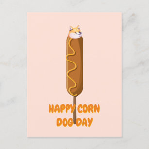Happy Corn Dog Doge Parody  Postcard