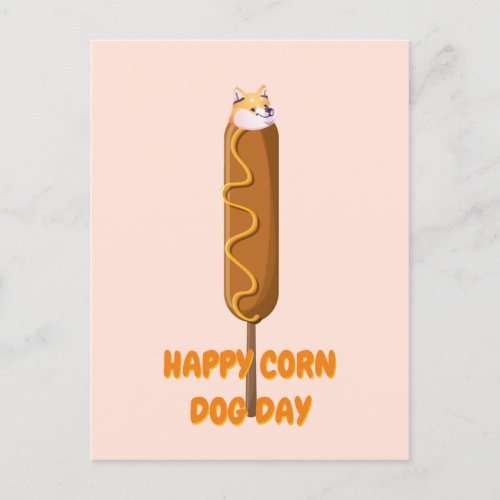 Happy Corn Dog Doge Parody  Postcard