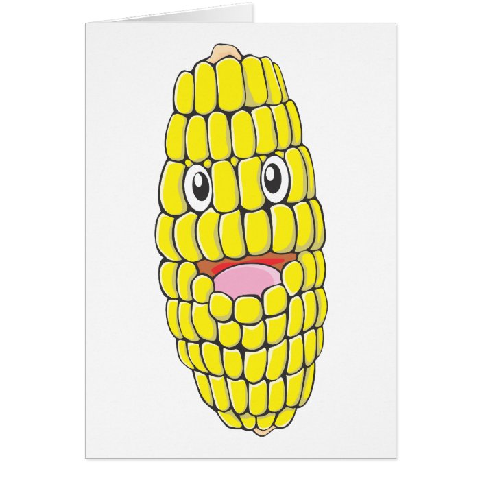 Happy Corn Vegetable Greeting Cards