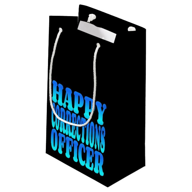 Happy Corrections Officer Small Gift Bag (Back Angled)