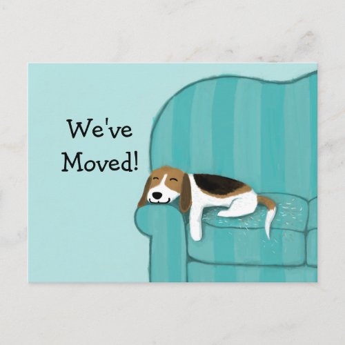 Happy Couch Beagle Cute Dog Announcement Reminder