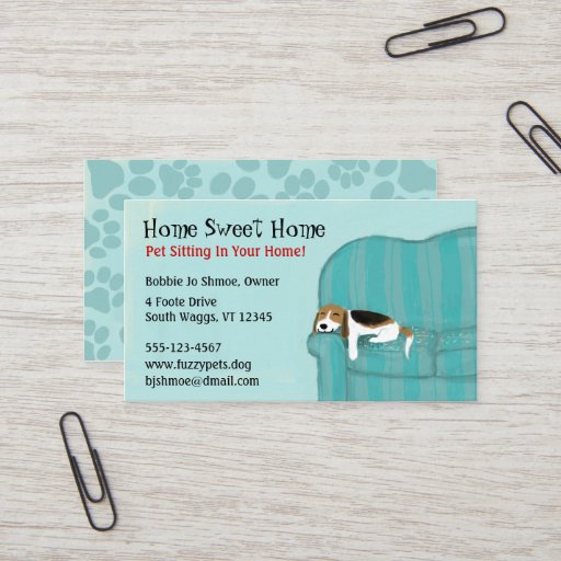 Customizable Happy Couch Dog Business Cards