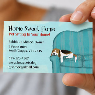 Happy Couch Dog Cute Beagle Pet Care Animal Lover Business Card