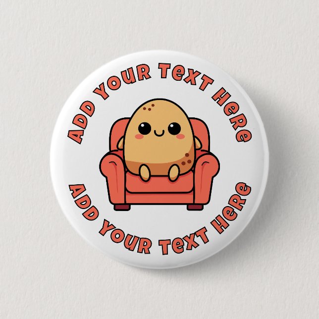Happy Couch Potato Personalized Button (Front)